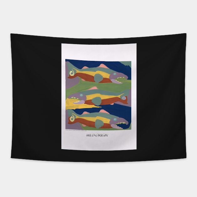 Salmon Origins ; steelhead rainbow trout Tapestry by anuvisculture