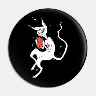 Cute Creepy Monster Cat, Dark Goth Art Pin