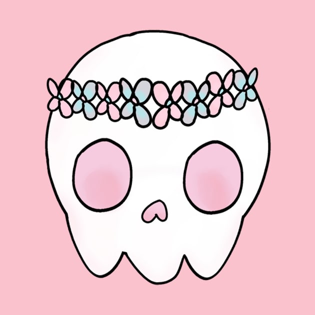 Kawaii Flower Crown Skull by mgthepixie