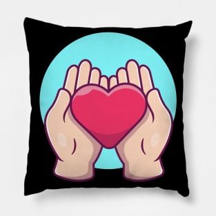 Hands with love cartoon Pillow