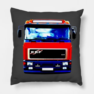 Classic 1990s ERF E Series lorry high contrast red Pillow