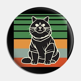 Vintage Cute Cat Wearing Hoddie Pin