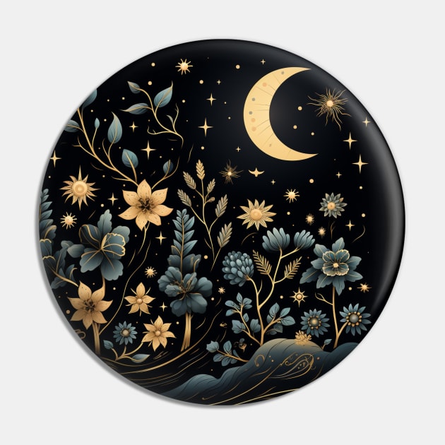 Magical Forest at Night Pin by Lily White