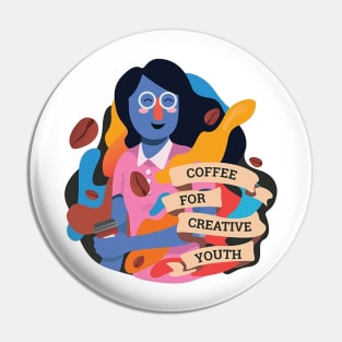 Coffee for Creative youth Pin