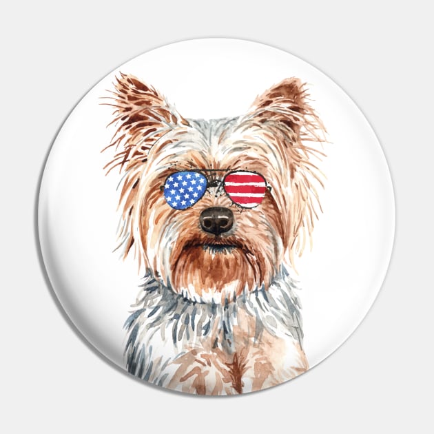 Patriotic Yorkshire Terrier - Yorkie Lovers Pin by Red Canopy Stores