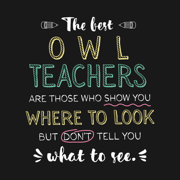 The best Owl Teachers Appreciation Gifts - Quote Show you where to look by BetterManufaktur