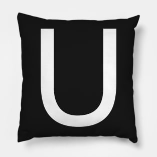 Helvetica U in white Pillow