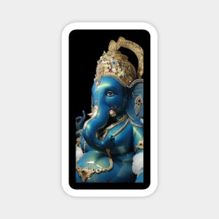 Lord Ganesha Clay Idol or an Elephant God Big Size Sculpture in Tempting Royal Blue Color Magnet