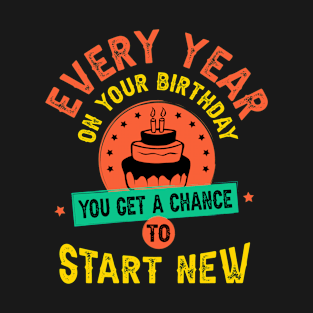 Every year on your birthday you get a chance to start new T-Shirt