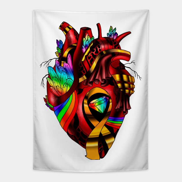 Pride Awareness Heart Tapestry by kenallouis