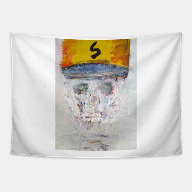 SKULL with  BASEBALL HAT Tapestry by lautir