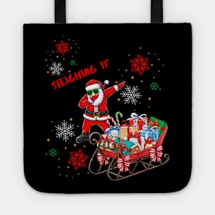 Santa Sleighing It Christmas shirt Tote