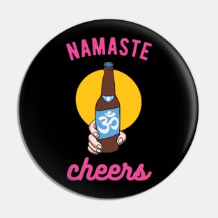 Namaste Cheers Beer Yoga Om Pin