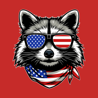 Vintage Raccoon USA Sunglasess T-Shirt