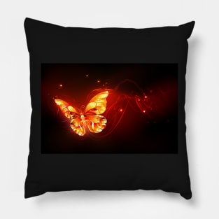 Flying Fire Butterfly Pillow