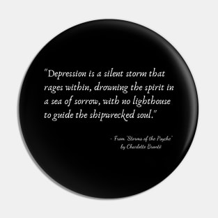 A Quote about Depression from "Storms of the Psyche" by Charlotte Brontë Pin