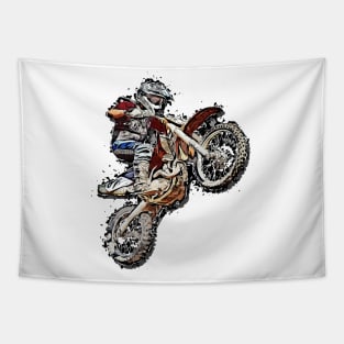 Dirt Bike Motocross Freestyle Illustration Tapestry