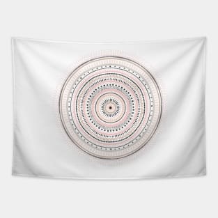 Pink Gray Geometric Doodles Mandala Tapestry