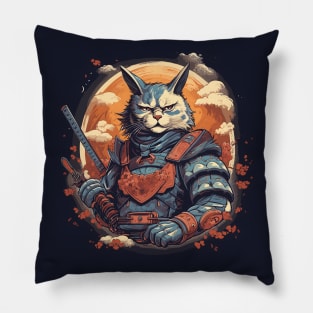 Samurai Kitty Cat Pillow