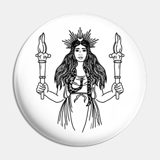 Torch Bearing Titaness Hekate Pin