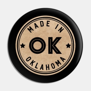 Made In Oklahoma OK State USA Pin