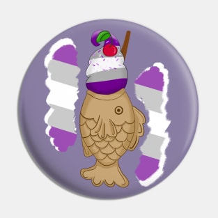 Pride Taiyaki design, 2nd wave (grey ace) Pin