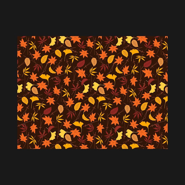 Autumn leaf design in brown colours by Montanescu