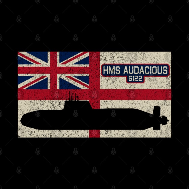 HMS Audacious S122 Submarine Vintage British Royal Navy Flag Gift by Battlefields