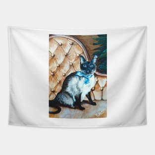 KIE. THE SIAMESE CAT, WITH A CHEWED EAR Tapestry