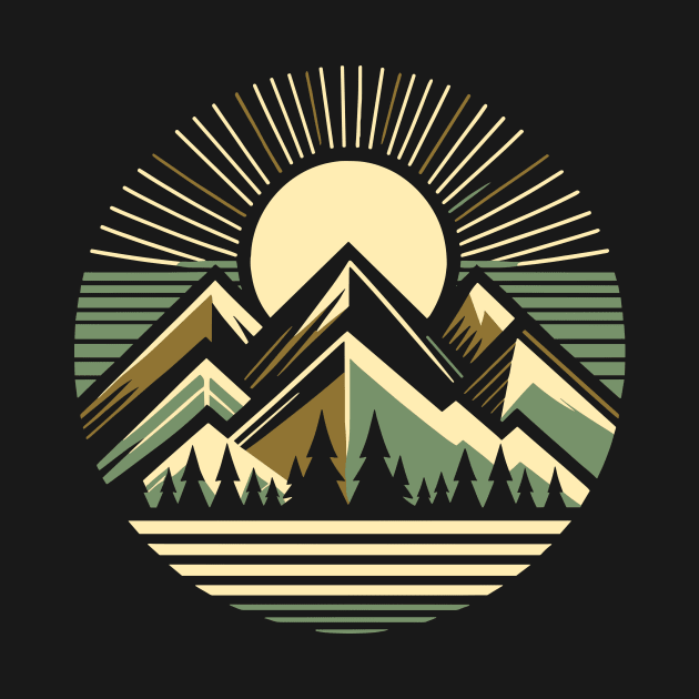 Majestic Mountains in Vintage Style by Xeire