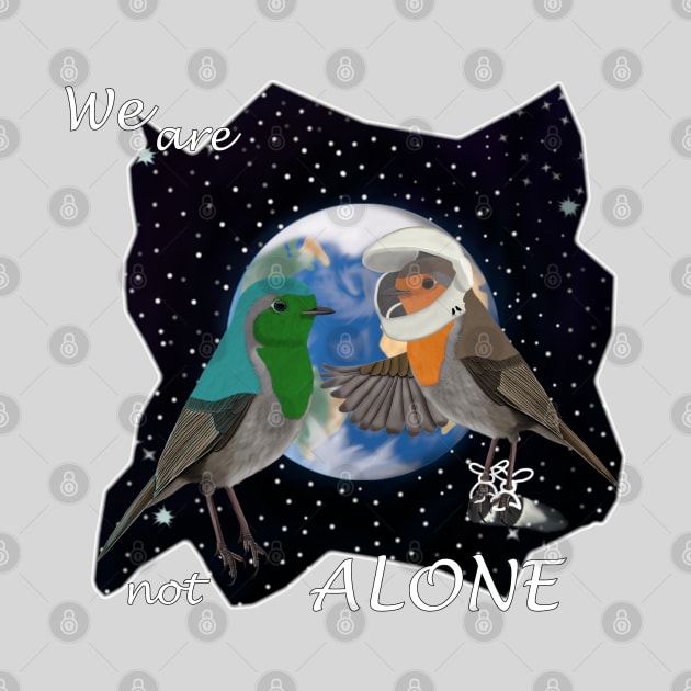 Astronaut Robin in Space Bird Watching Birding Ornithologist Funny Gift by jzbirds