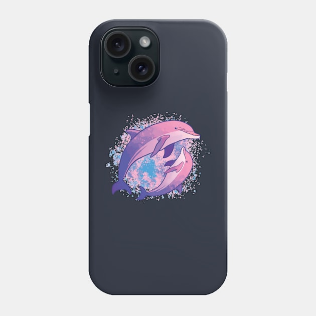 Watercolor cute dolphins design Phone Case by Anonic