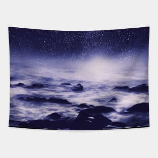 Stardust Ocean - Seascape at Night Tapestry