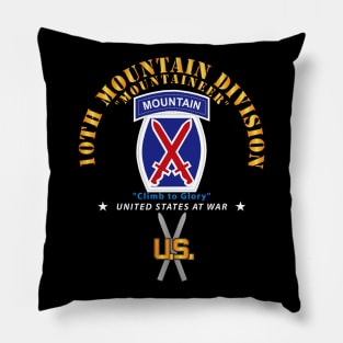 10th Mountain Division w SKI Branch Pillow