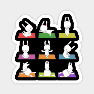 Bunny Yoga Funny Rabbits In Yoga Poses Sports T-Shirt Magnet