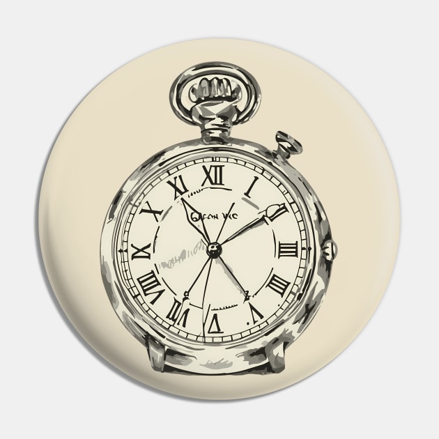 A classic Pocket watch Pin by design/you/love