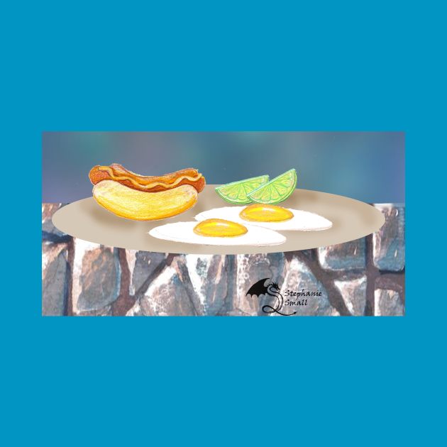Hot dog eggs breakfast lime food plate delicious tasty yummy good delicacy cook chef by pegacorna