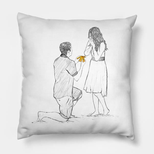 Love at first bite Pillow by Chevsy