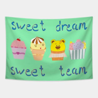 Four funny cakes: sweet dream, sweet team Tapestry
