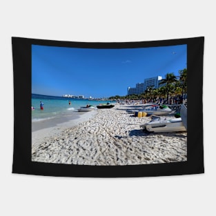 Beach at the hotel zone in Cancun, Quintana Roo, Mexico Tapestry