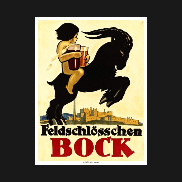 FELDSCHOLOSSCHEN BOCK BEER Swiss Alcohol Vintage by vintageposters