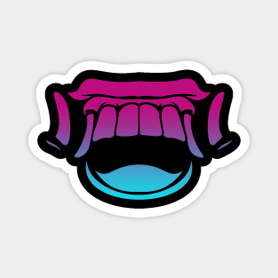 Bali Demon Mask Fangs Vaporwave Magnet