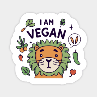 Vegan lion Magnet