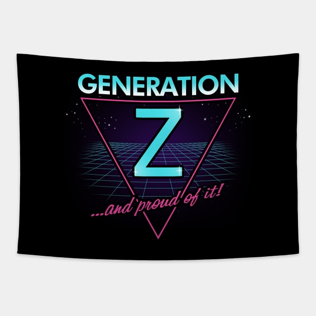 80's Inspired Gen Z Generation Z Zoomer Slogan Tapestry by BoggsNicolas