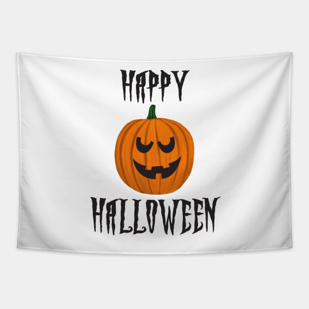 Happy Halloween Scary Jack O Lantern Smile Tapestry by ckandrus