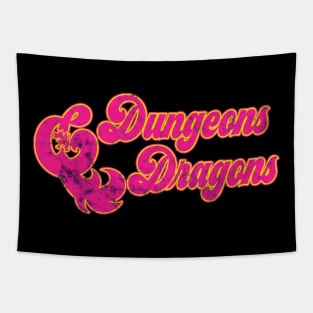 Bright Dungeons & Colorful Dragons (Worn) Tapestry