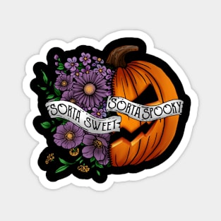 Sorta Sweet Sorta Spooky Floral Pumpkin Magnet