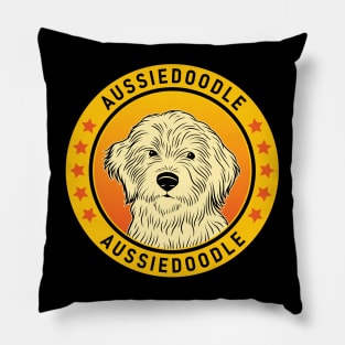 Aussiedoodle Dog Portrait Pillow