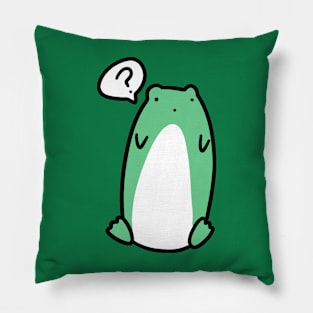 Confused Tall Green Frog Pillow