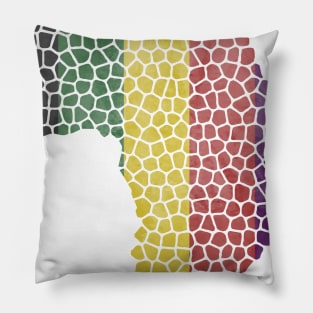 Africa Map (Stripes) Mosaic Pillow